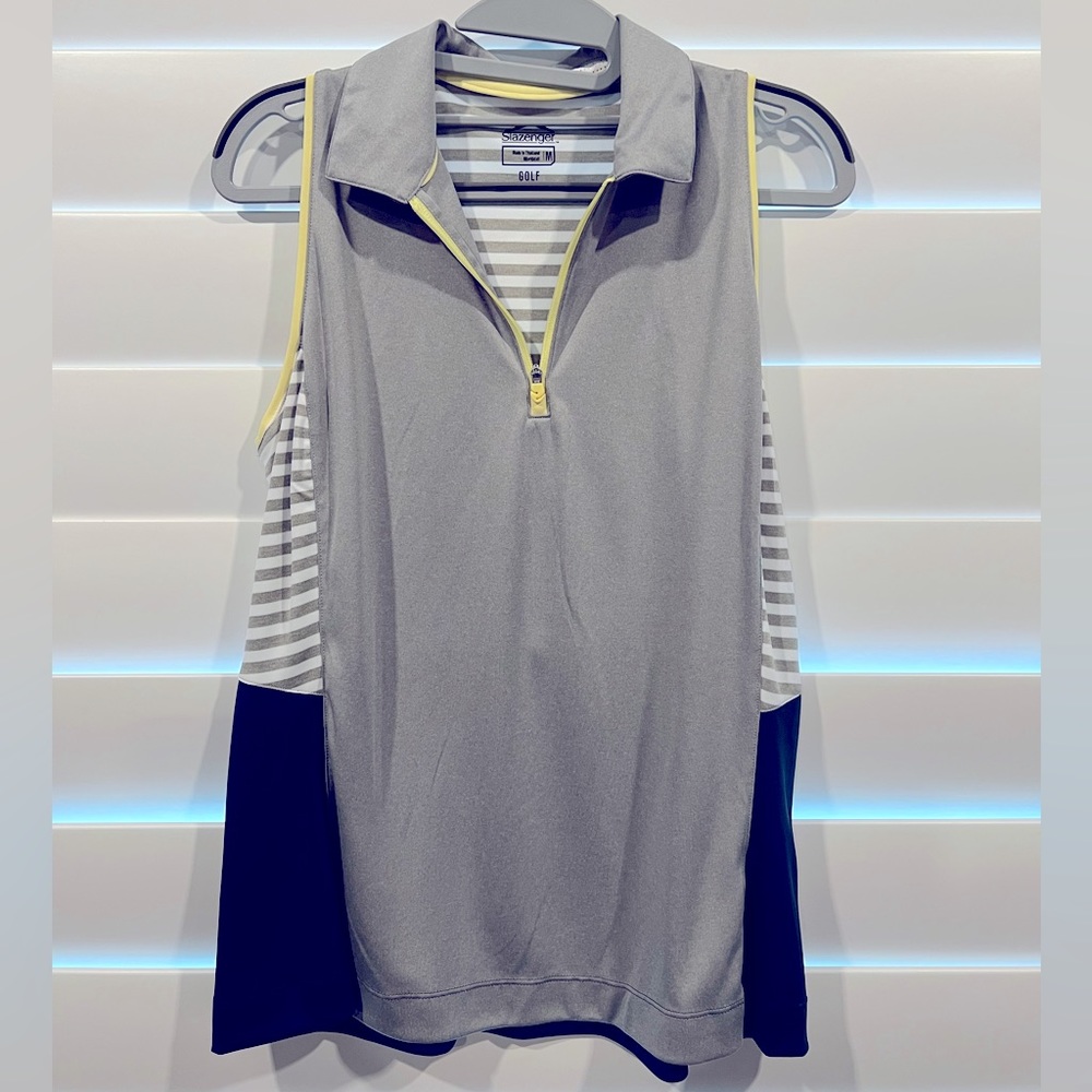 Slazenger Golf sleeveless polo zipper front